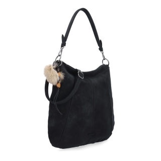 Praktická kabelka přes rameno i crossbody s prošitím Carmelo materiál syntetická kůže zapínání na zip barva černá velikost střední 4656 C