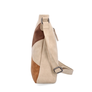 Crossbody kabelka s originálním designem Tangerin materiál syntetická kůže zapínání na zip barva béžová velikost střední 1118 BE Z boku