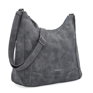 Crossbody syntetická kabelka s prošitím Tangerin materiál syntetická kůže zapínání na zip barva šedá velikost střední 1104 ANT