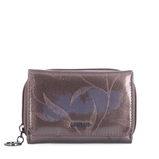 Elegantní lakovaná kožená peněženka Carmelo materiál kůže zapínání na zip barva taupe velikost malá 2105 L T