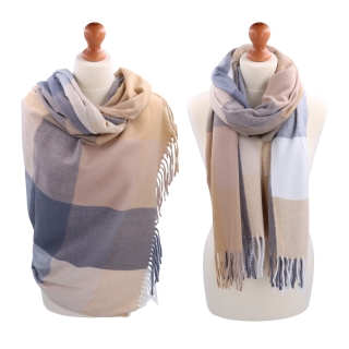 Příjemná šála s kostkovaným vzorem Noelia Bolger materiál Polyester s příměsí vlny barva multicolor KZ002 - 04