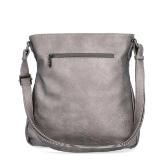 Crossbody kabelka s jednoduchým prošíváním Tangerin materiál syntetická kůže zapínání na zip barva metalická velikost střední 8003 TI Zezadu