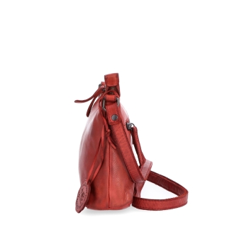 Praktická kožená crossbody na každý den Noelia Bolger materiál kůže zapínání na zip barva červená velikost malá NB 2406 CV Z boku