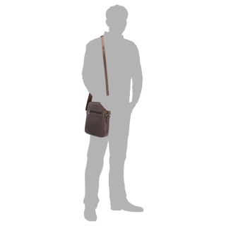 Crossbody taška přes rameno Tangerin materiál syntetická kůže zapínání na zip barva hnědá velikost střední 2324 H Na postavě