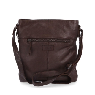 Kožená crossbody kabelka ve vintage stylu Noelia Bolger materiál kůže zapínání na zip barva hnědá velikost malá NB 2001 H Zezadu