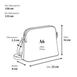 Luxusní malá kožená crossbody kabelka Noelia Bolger materiál kůže zapínání na zip barva bílá velikost malá NB 0080 OW Rozměry
