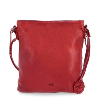 Kožená crossbody kabelka ve vintage stylu Noelia Bolger materiál kůže zapínání na zip barva červená velikost malá NB 2001 CV Zepředu