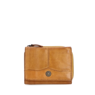 Kožená peněženka s praktickou zipovou kapsou Noelia Bolger materiál kůže zapínání na cvoček barva žlutá velikost malá 5132 NB ZLU
