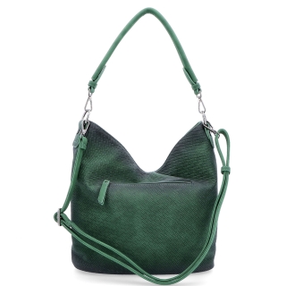 Crossobdy hobo bag s uchem Indee materiál syntetická kůže zapínání na zip barva zelená velikost střední 6318 TZE Zezadu