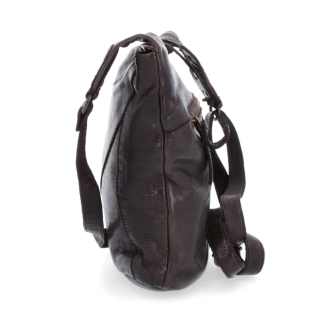 Elegantní kožená crossbody kabelka s kapsami Noelia Bolger materiál kůže zapínání na zip barva hnědá velikost malá NB 2101 H Z boku