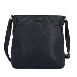 Crossbody kabelka s nastavitelným popruhem Tangerin materiál syntetická kůže zapínání na zip barva černá velikost střední 8049 C Zepředu