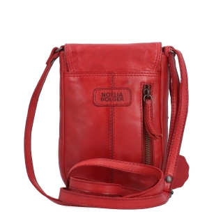 Kožená crossbody taška s klopou Noelia Bolger materiál kůže zapínání s klopou barva červená velikost malá NB 2418 CV Zezadu