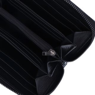 Penál z lakované kůže Carmelo materiál kůže zapínání na zip barva černá velikost střední 2124 M C Detail