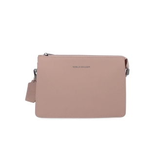 Elegantní crossbody kabelka Noelia Bolger materiál kůže zapínání na zip barva nude velikost malá NB 0042 N Zepředu
