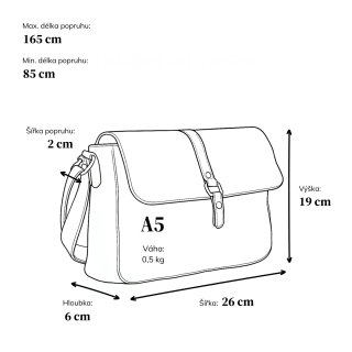 Kožená crossbody kabelka s klopou Noelia Bolger materiál kůže zapínání s klopou barva koňaková velikost střední NB 2416 KO Rozměry