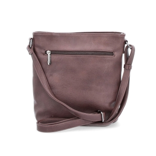 Menší crossbody kabelka Tangerin materiál syntetická kůže zapínání na zip barva hnědá velikost střední 8022 TH Zezadu