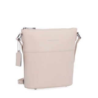 Crossbody z pravé kůže Noelia Bolger materiál kůže zapínání na zip barva béžová velikost malá NB 0052 BE