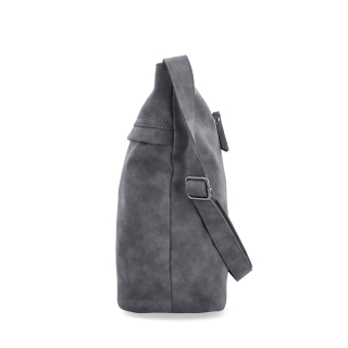 Praktická crossbody kabelka ze syntetického materiálu Tangerin materiál syntetická kůže zapínání na zip barva šedá velikost velká 1108 ANT Z boku