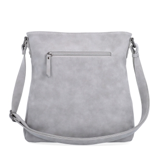 Stylová crossbody kabelka s čistým designem Tangerin materiál syntetická kůže zapínání na zip barva šedá velikost střední 1101 SS Zezadu