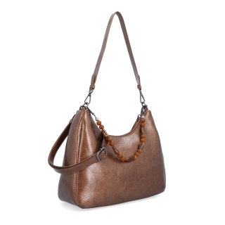 Kabelka přes rameno i crossbody s odepínacími popruhy Le Sands materiál syntetická kůže zapínání na zip barva metalická velikost střední 4637 STAZL