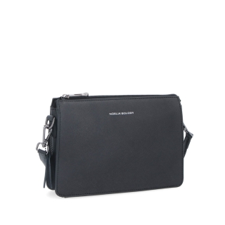 Elegantní crossbody kabelka Noelia Bolger materiál kůže zapínání na zip barva černá velikost malá NB 0042 C