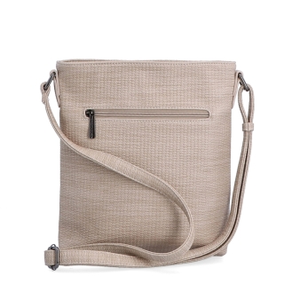 Malá slaměná crossbody kabelka Carmelo materiál syntetická kůže zapínání na zip barva béžová velikost malá 4308 BE Zezadu