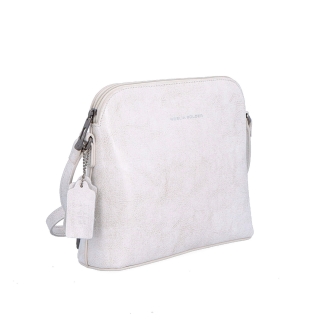 Elegantní kožená crossbody k šatům i saku Noelia Bolger materiál kůže zapínání na zip barva bílá velikost malá NB 0078 OW