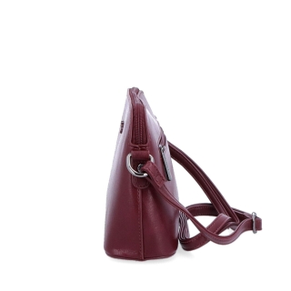 Minimalistická crossbody kabelka Le Sands materiál syntetická kůže zapínání na zip barva vínová velikost malá 7710 BO Z boku
