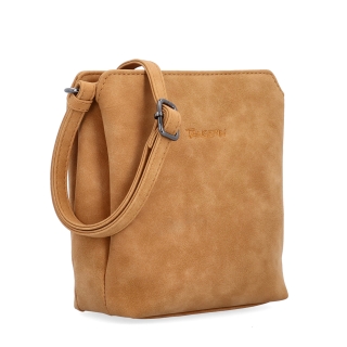 Praktická crossbody kabelka s členěným vnitřkem Tangerin materiál syntetická kůže zapínání na zip barva koňaková velikost malá 1117 CAM