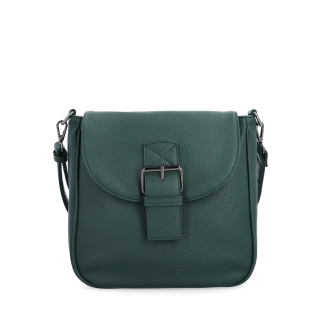 Syntetická crossbody kabelka s výraznou sponou Carmelo materiál syntetická kůže zapínání s klopou barva zelená velikost střední 4363 TZE Zepředu