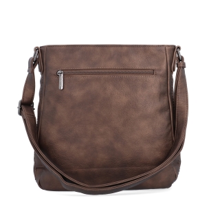 Crossbody kabelka s nastavitelným popruhem Tangerin materiál syntetická kůže zapínání na zip barva metalická velikost střední 8049 BR Zezadu