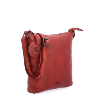 Elegantní kožená crossbody kabelka Noelia Bolger materiál kůže zapínání na zip barva červená velikost malá NB 2415 CV