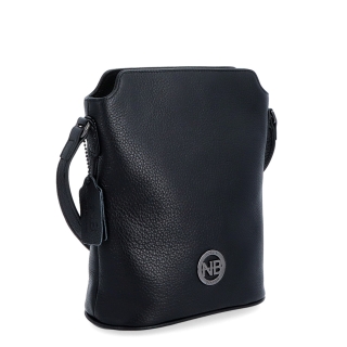 Malá crossbody kabelka ze strukturované kůže Noelia Bolger materiál kůže zapínání na zip barva černá velikost malá NB 3009 C