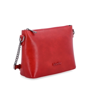 Společenská crossbody kabelka s řetízkem Le Sands materiál syntetická kůže zapínání na zip barva červená velikost malá 7708 CV