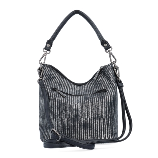 Stylová crossbody kabelka s originálním vzorem Carmelo materiál syntetická kůže zapínání na zip barva metalická velikost malá 4380 STR Zezadu