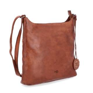 Kožená crossbody kabelka pro každý den Noelia Bolger materiál kůže zapínání na zip barva koňaková velikost malá NB 2404 KO