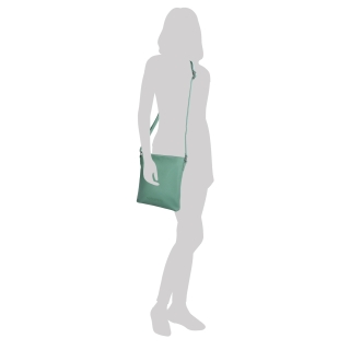 Crossbody kabelka na zip Carmelo materiál syntetická kůže zapínání na zip barva zelená velikost malá 4324 ZE Na postavě