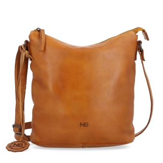 Crossbody kabelka v nadčasovém designu Noelia Bolger materiál kůže zapínání na zip barva žlutá velikost střední NB 2431 ZLU Zepředu