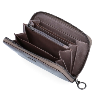 Penál z lakované kůže Carmelo materiál kůže zapínání na zip barva taupe velikost střední 2124 M T Shora