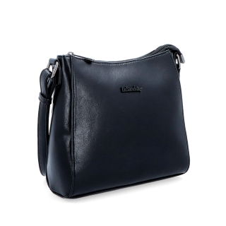 Minimalistická crossbody kabelka do města Le Sands materiál syntetická kůže zapínání na zip barva černá velikost malá 7706 C