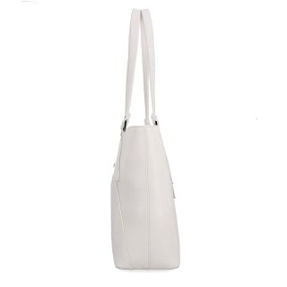 Prostorná shopper kabelka přes rameno LeSands materiál syntetická kůže zapínání na zip barva béžová velikost velká 7703 BE Z boku