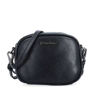 Malá crossbody kabelka s odnímatelným popruhem LeSands materiál syntetická kůže zapínání na zip barva černá velikost malá 4370 C Zepředu