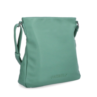Designová crossbody kabelka Carmelo materiál syntetická kůže zapínání na zip barva zelená velikost střední 4271 ZE