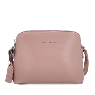 Kožená kabelka crossbody Noelia Bolger Noelia Bolger materiál kůže zapínání na zip barva nude velikost malá NB 0096 N Zepředu