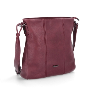 Crossbody kabelka Tangerin materiál syntetická kůže zapínání na zip barva vínová velikost střední 8004 BO