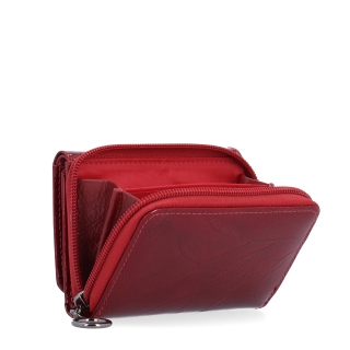 Elegantní lakovaná kožená peněženka Carmelo materiál kůže zapínání na zip barva vínová velikost malá 2105 L BO Polobok zezadu