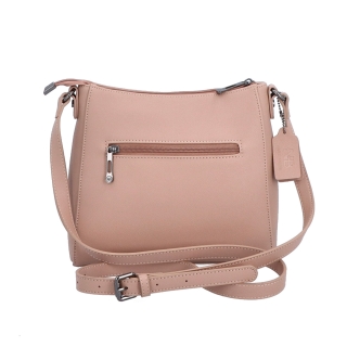 Kožená crossbody kabelka Noelia Bolger materiál kůže zapínání na zip barva nude velikost malá NB 0074 N Zezadu