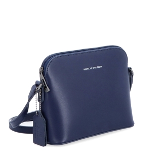 Kožená kabelka crossbody Noelia Bolger Noelia Bolger materiál kůže zapínání na zip barva modrá velikost malá NB 0096 TM