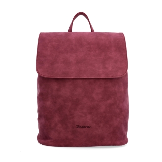 Elegantní městský batoh ze syntetiky Tangerin materiál syntetická kůže zapínání na zip barva vínová velikost střední 1100 BO Zepředu
