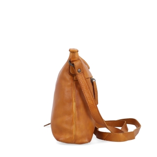 Dámská kožená crossbody kabelka Noelia Bolger materiál kůže zapínání na zip barva žlutá velikost střední NB 2430 ZLU Z boku